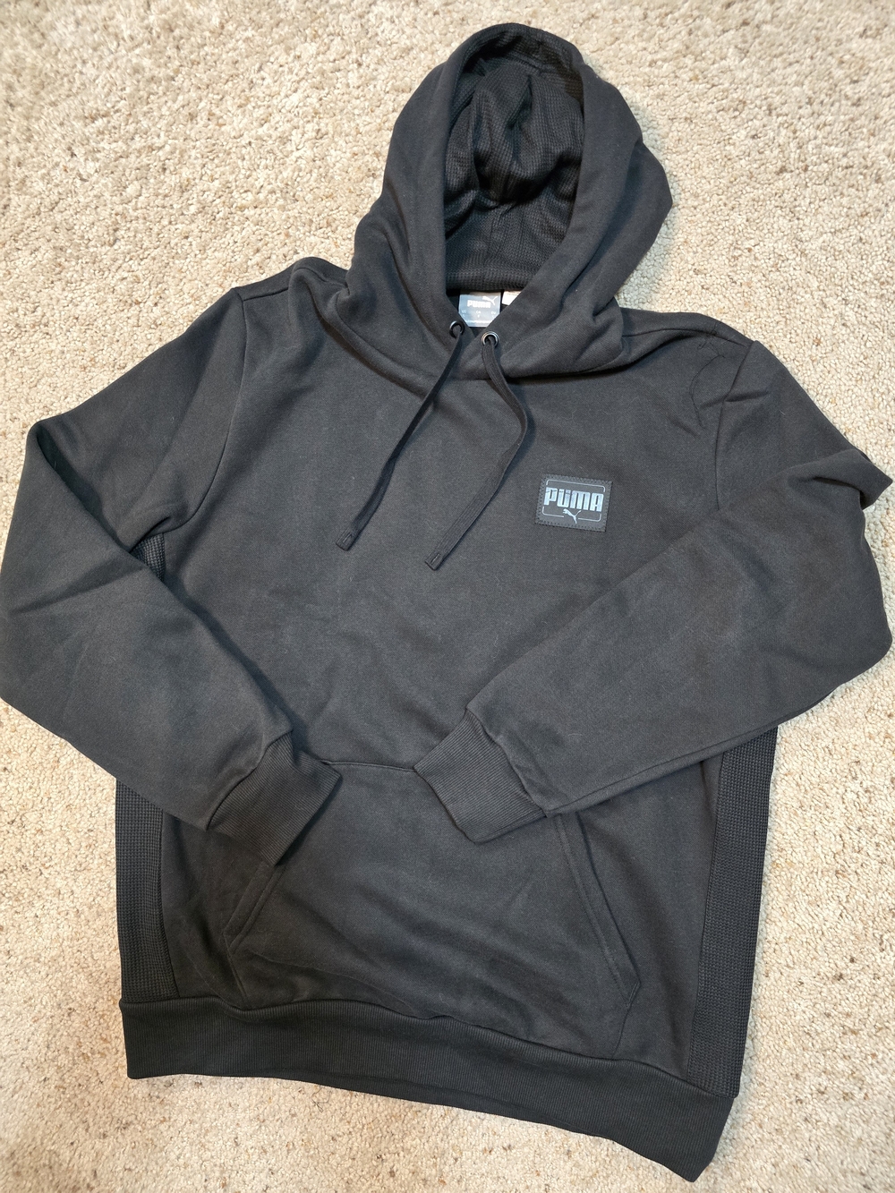 PUMA Black w/Black Logos Pullover Hoodie - Sz Large